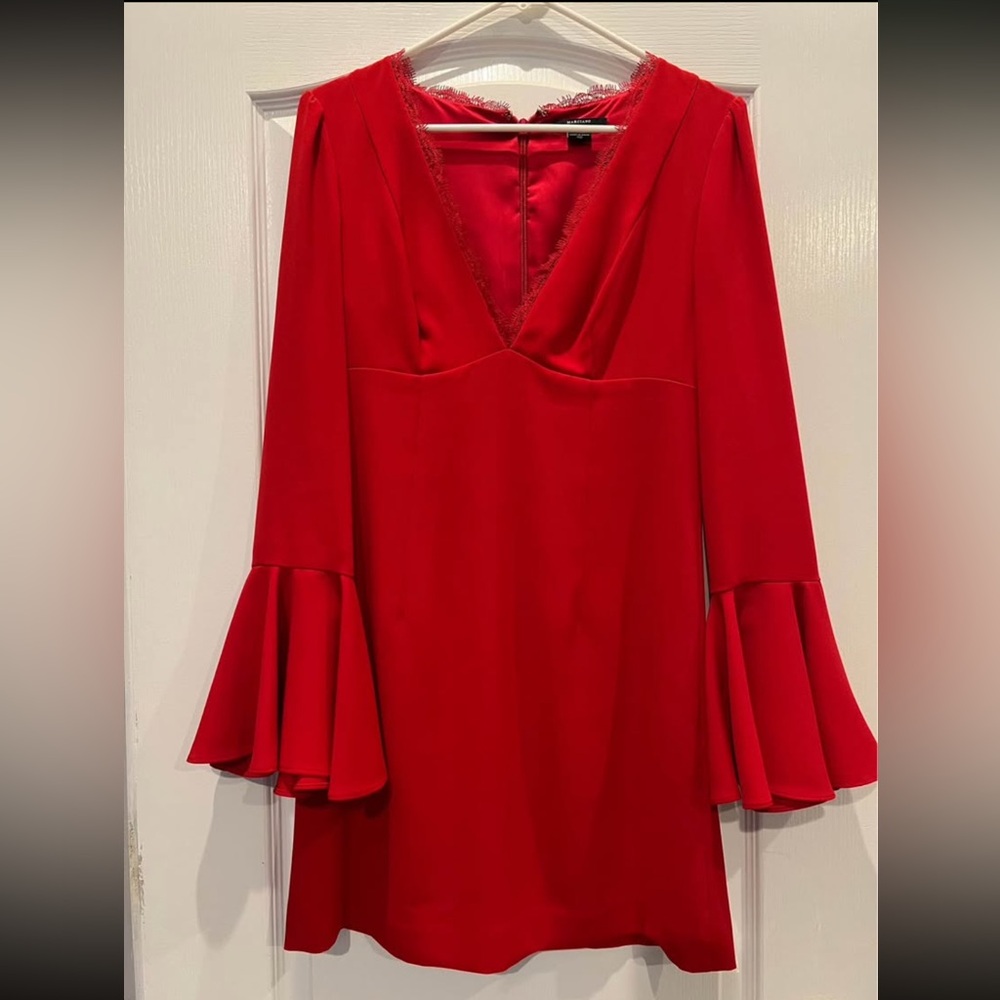 Guess by Marciano Red V-Neck Dress